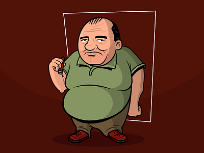 Tony Soprano cartoon character flinstones simple sketch