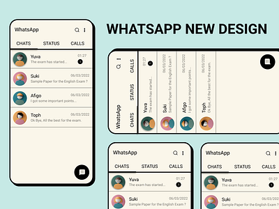 New WhatsApp Design - Modern Retro Look. abstract app branding design illustration modern new retro ui whatsapp yuva