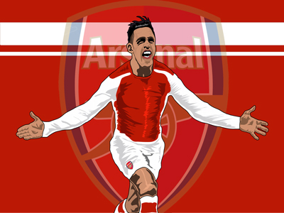 Alexis Sanchez alexissanchez arsenal english premier league football gunners illustration