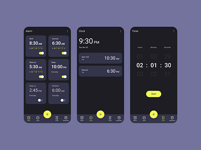 Alarm UI Design alarm app app design ui ui design