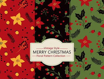 christmas-flat-flowers-pattern christmas flat flowers pattern year pattern