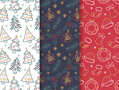 hand-drawn-christmas-pattern-collection year pattern