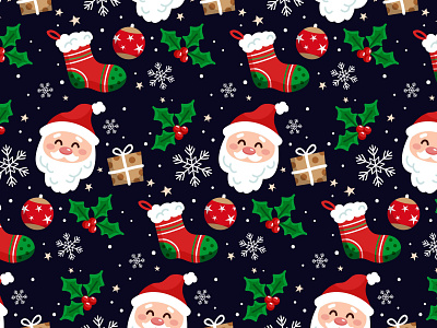 hand-drawn-flat-christmas-pattern-design year pattern