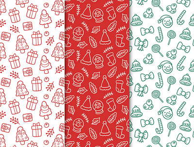 set-christmas-patterns-with-hand-drawn-elements year pattern