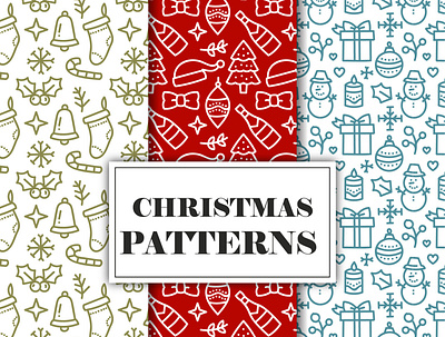 set-hand-drawn-christmas-patterns year pattern