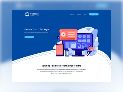TryCloud Solutions- (Landing page). graphic design home page it it solutions landing page solution ui uiux ux webdesign