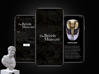 The Museum ancient app application design home page landing page museum museum app responsive ui ux
