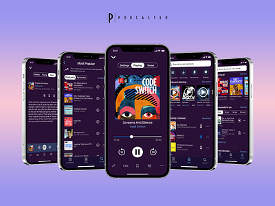 PODCASTER - Podcast App Concept