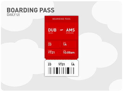 Daily UI Boarding Pass boarding pass dailyuichallenge