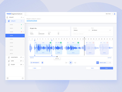 Voice Labeling Tool app bigdata clean dashboard data design health interface machine learning minimal product ui ux white