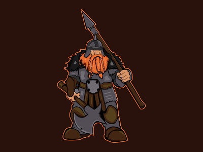 Dwarf Mascot creative zeus dwarf dwarf mascot dwarf with dwarf with spear gaming logo illustration mascot