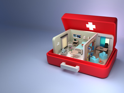 3D Medical Room 3d 3d box 3d first aid box 3d hospital 3d hospital room 3d illustration 3d inspiration 3d model 3d room 3d therapy room blender blender inspiration creative 3d design first aid box hospital room therapy room