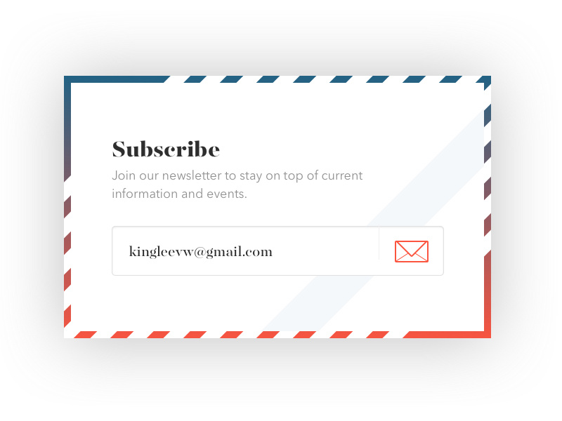 Daily UI - 026 - Subscribe by Andrew Lee on Dribbble