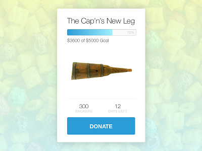 Daily UI - 032 - Crowdfunding crowdfunding dailyui donate module pegleg pirate