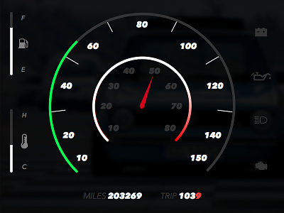 Daily UI - 034 - Car UI car dailyui dashboard speedometer tachometer