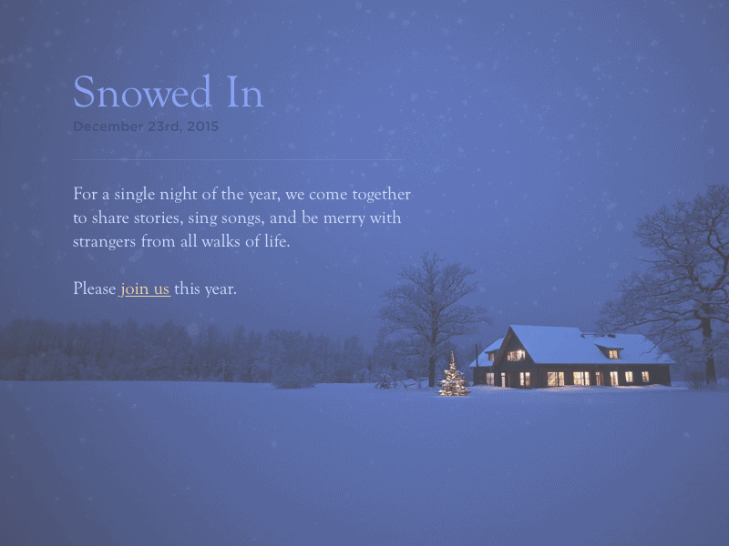 Daily UI - 036 - Special Offer dailyui event offer snow splash page