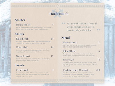 Daily UI - 043 - Food Drink Menu