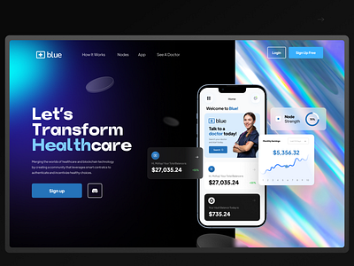 Blue - Redesign Concept branding startup tech web design webflow