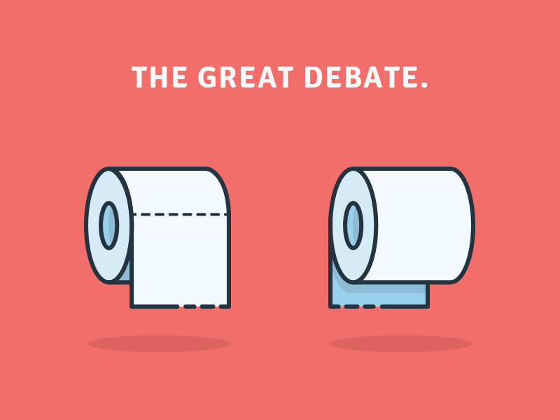 The Great Debate debate icons illustration pet peeve toilet toilet paper