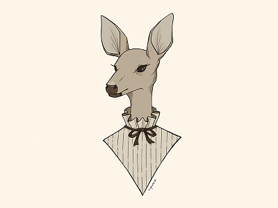 Victorian Doe deer digital illustration doe illustration pen and ink victorian portrait