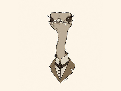 Victorian Ostrich digital illustration illustration ostrich pen and ink victorian portrait