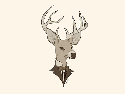 Victorian Stag deer digital illustration illustration pen and ink stag victorian portrait