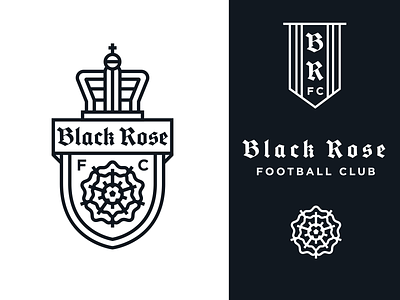 Black Rose Football Club black rose branding football club logo monoline soccer