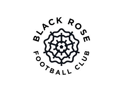Black Rose FC Logo black rose branding football club logo monoline soccer