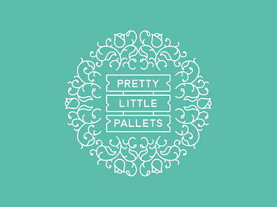 Pretty Little Pallets flowers illustration monoline pallets roses wood