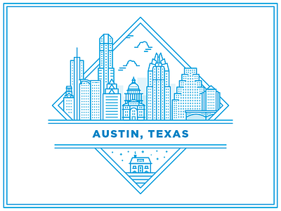 Favor in Austin austin delivery favor illustration line skyline texas