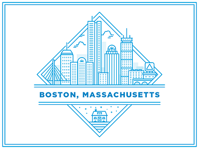 Favor in Boston boston delivery favor illustration line massachusetts skyline