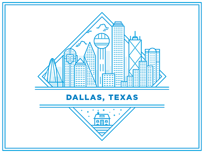 Favor in Dallas dallas delivery favor house illustration line skyline stars texas