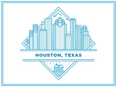 Favor in Houston delivery favor houston illustration line skyline texas