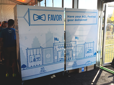 Favor at ACL austin city delivery design favor festival illustration limits music skyline texas
