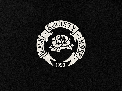 Black Rose Society Crest black crest illustration logo rose society type typography