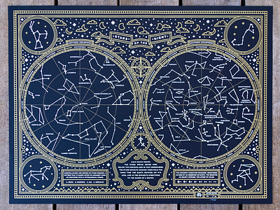 Stars Of The Night Poster afe constellations illustration moon mythology poster screenprint stars