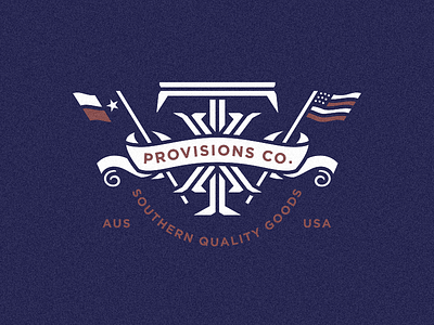 TX Provisions Co. branding flags illustration lockup logo texas usa