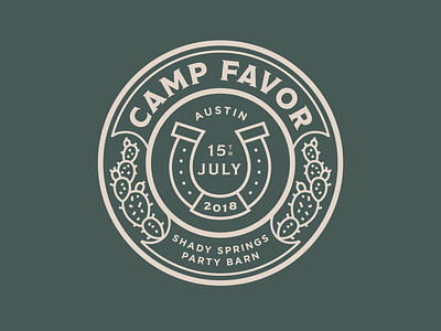 Camp Favor Branding Final branding cactus camp delivery favor horseshoe logo summer