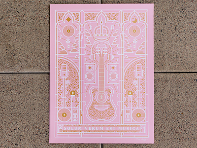 Afterhours 2018 Poster austin crown guitar illustration monoline music poster texas