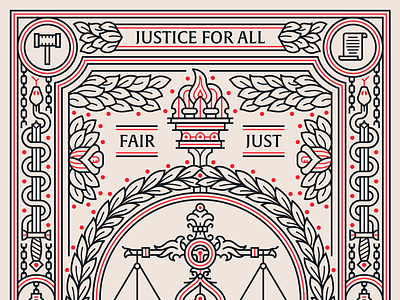 I Heart Justice Poster austin illustration justice monoline poster scales social texas