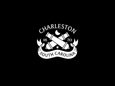 Charleston charleston illustration moon palmtree south carolina