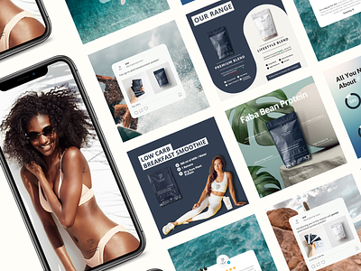 Vegan Protein Powder | Australian Beach | Social Media australian theme beach fitness health infographic instagram content nutrition plant based product design protein powder social media content social media management vegan vegan protein powder