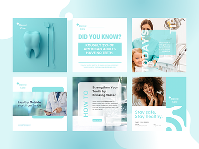 Dentist | Infographic | Social Media branding dental care dentist display doctor health infographic instagram content mint blue service social media content social media management ui