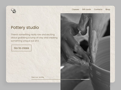 Daily UI #3 | Landing page challenge clay clean dailyui design feedback landing logo pottery sand soft texture ui webdesign