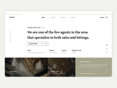 [#5  Self-taught] Classic Lofts - Web Layout Design