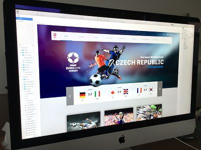EMF Euro 2017 concept czech euro football header menu score sport ui ux web website