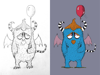 Sad Monster Illustration brand branding draw drawing handdrawing illustration monster sketch vector wacom