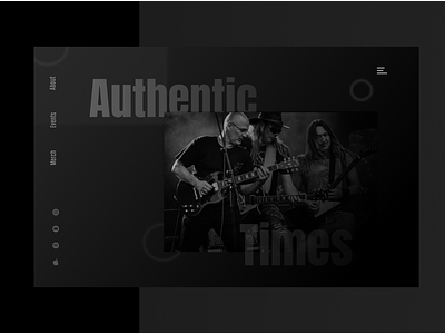 Music band Home page design homepage musicband ui vector