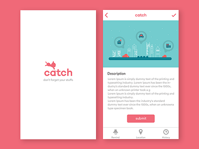 Catch - iOS app art direction branding design logo design uiux design