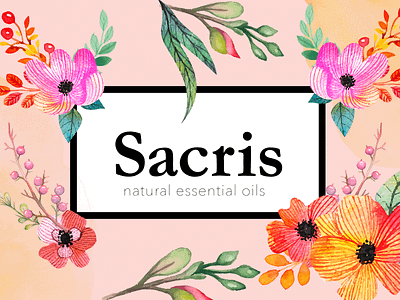 Sacris Essential Oils branding essential oils feminine floral logo concept small business winnipeg